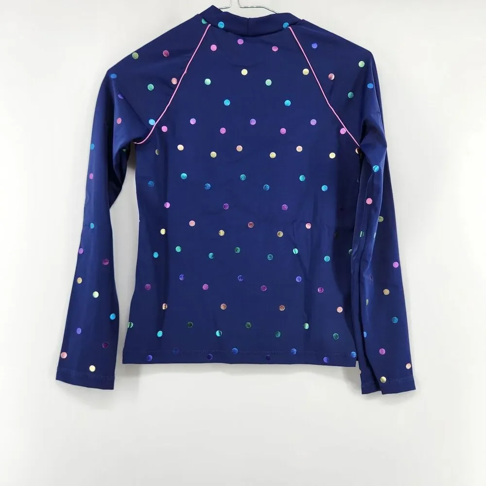 NWT Mini Boden Kids‎ 10-11Y Navy Blue Sunsafe Patterned Rash Vest